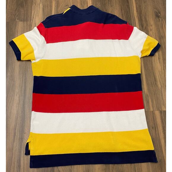 VTG Polo Ralph Lauren striped waffle thermal knit rugby short sleeve shirt XL - Picture 3 of 5